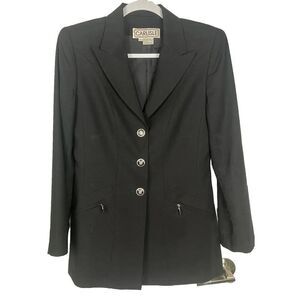 Vintage 90s CARLISLE 100% Wool‎ Jacket Blazer Women’s Size 4 Zippered Pockets